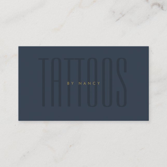 Navy Blue Tattoos Tattoo Artist Minimalistisch Visitenkarte (Vorderseite)