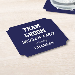 Navy Blue Team Bräutigam Junggesellenabschied Untersetzer