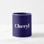 Navy Blue Template, White Text, Customizable, Tasse<br><div class="desc">Navy blue template with white text,  ready to personalize with your own name/text.</div>