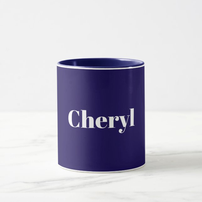 Navy Blue Template, White Text, Customizable, Tasse (Zentrum)