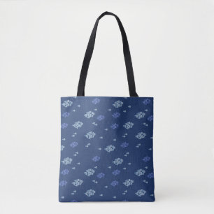 Navy Blue Textur mit Blue Fish Wiederholung Design