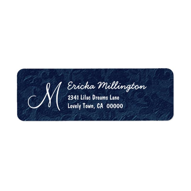 Navy Blue Textured Background Monogram Version 006 (Vorne)