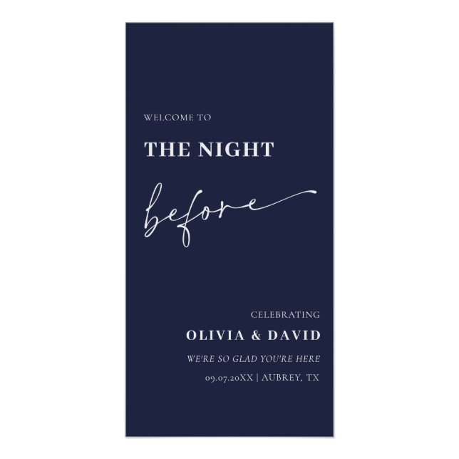 Navy Blue The Night Before Probe Dinner Unterschre Poster (Vorderseite)