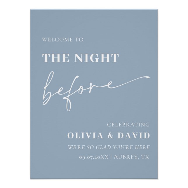 Navy Blue The Night Before Probe Dinner Unterschre Poster (Vorderseite)