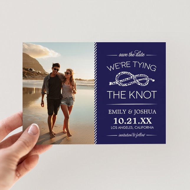 Navy Blue The Tying the Knots Foto Save the Date (Von Creator hochgeladen)