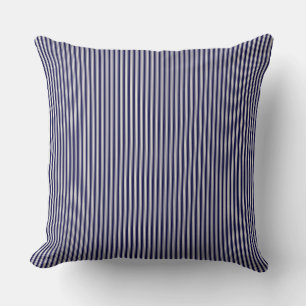 Navy Blue Ticking Strip Cushion Kissen