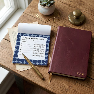 Navy Blue Tintenpunkt-Wochen-Habit-Tracker Post-it Klebezettel