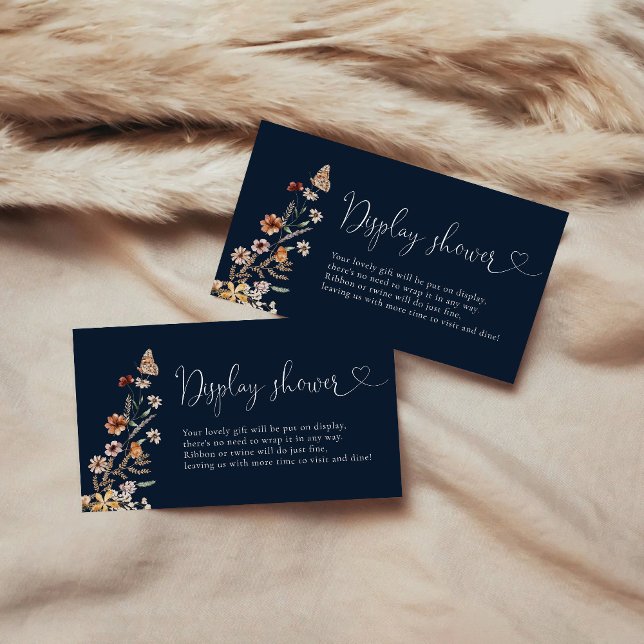 Navy Blue Tiny Wildblume Babydusche Begleitkarte (Von Creator hochgeladen)
