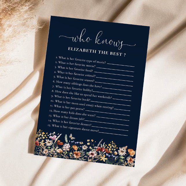 Navy Blue Tiny Wildblume Brautparty (Von Creator hochgeladen)