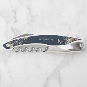Navy Blue Tiny Wildblume Brautparty Kellnermesser