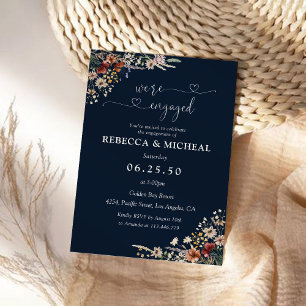 Navy Blue Tiny Wildblume Engagement Party Einladung