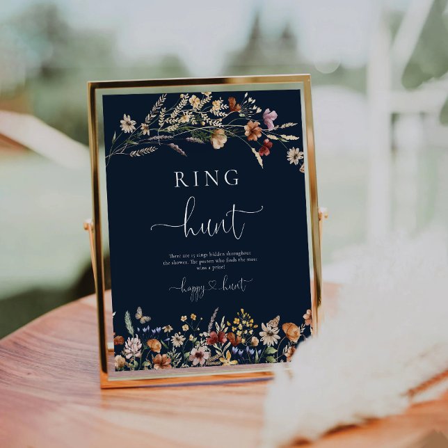 Navy Blue Tiny Wildblume Ring Hunt Sign Sockelschild (Von Creator hochgeladen)