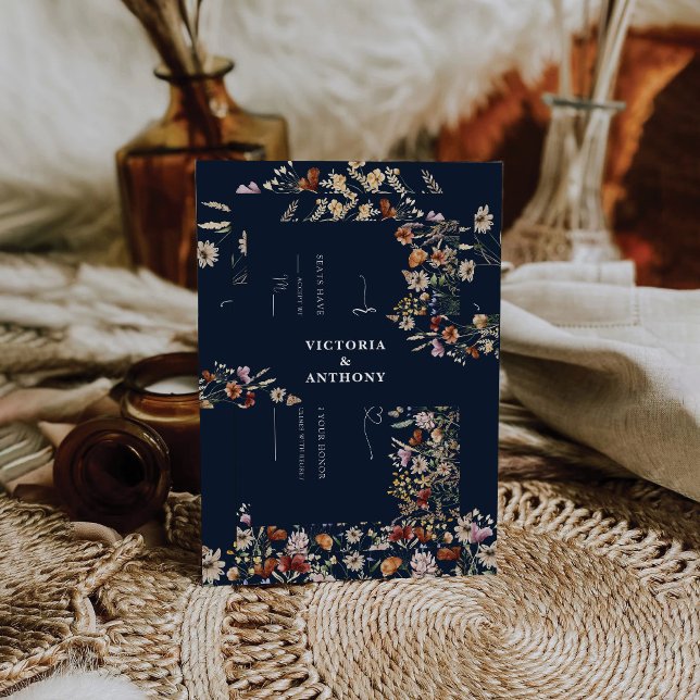 Navy Blue Tiny Wildblume Wedding Bly Band (Von Creator hochgeladen)
