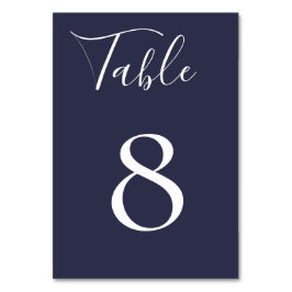 Navy Blue Tischnummer Card