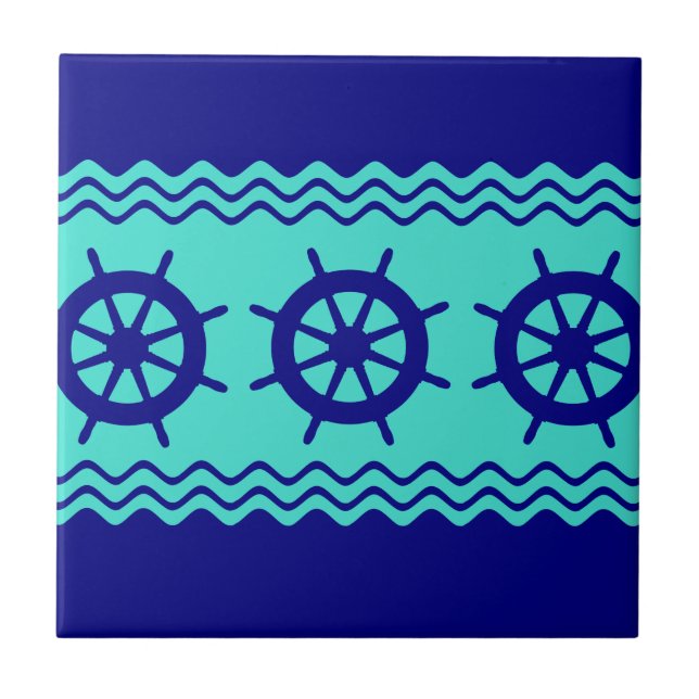 Navy Blue Turquoise Fliese (Vorderseite)