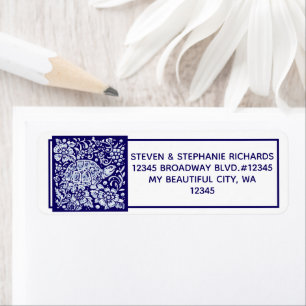 Navy Blue Turtle Garden Floral Snail Niedlich Delf