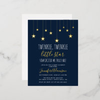 Navy Blue Twinkle Little Star Baby Dusche