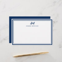 Navy Blue Two Monogram Thick & Thick Border