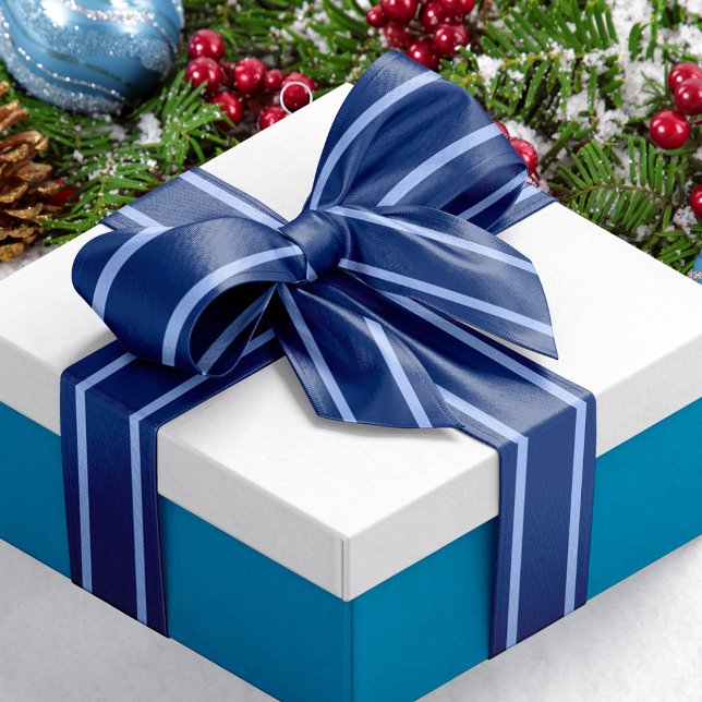 Navy Blue Two Tone Nautic Stripes Satinband (Von Creator hochgeladen)