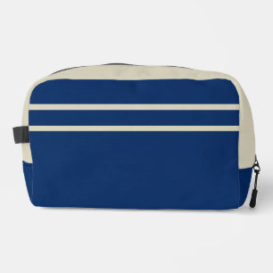 Navy-Blue und Beige-Doppeltasche Waschbeutel