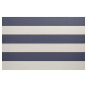 Navy Blue und Beige Wide Stripes groß Stoff