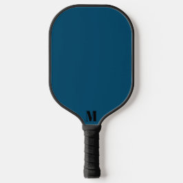 Navy Blue und Black Modern Monogram Pickleball Schläger