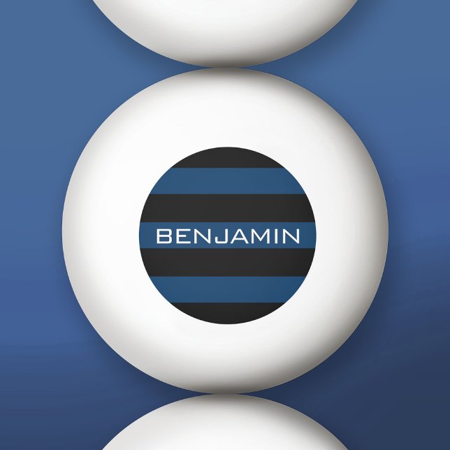 Navy Blue und Black Rugby Stripes mit Individuelle Tischtennisball (Custom Ping Pong Ball)
