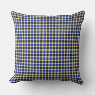 Navy Blue und Black Tartan Kariert Square Pillow Kissen