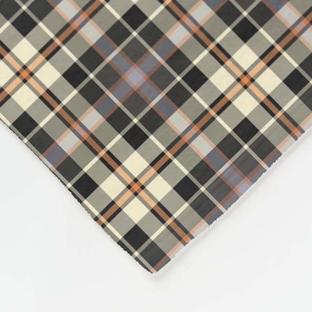 Navy Blue und Cream Rustic Kariert Fleecedecke (Ecke)