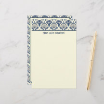 Navy Blue und Cream Seashell Pattern