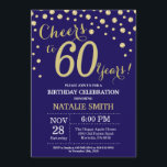 Navy Blue und Gold 60. Geburtstag Diamant Einladung<br><div class="desc">60. Geburtstag Einladung mit Navy Blue und Gold Glitzer Diamond Hintergrund. Gold Confetti. Erwachsener Geburtstag. Männer oder Frauen zum Geburtstag.
Für weitere Anpassungen klicken Sie bitte auf die Schaltfläche "Anpassen" und verwenden Sie unser Designwerkzeug,  um diese Vorlage zu ändern.</div>