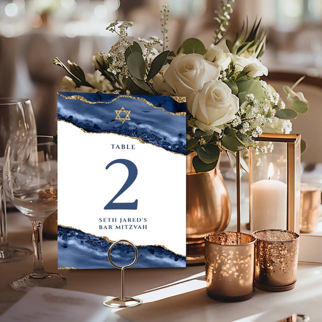 Navy Blue und Gold Agate Geode Rock Tischnummer (Von Creator hochgeladen)