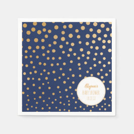 Navy Blue und Gold Dots Baby Dusche Dekoration Serviette