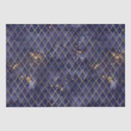 Navy Blue und Gold Dragon Scales Seidenpapier