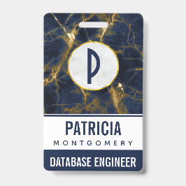 Navy Blue und Gold Marble Moderne Stilvoll Ausweis