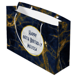 Navy Blue und Gold Marble Moderne Stilvolle Geburt Große Geschenktüte