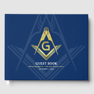 Navy Blue und Gold Masonic Gästebuch Freimaurer