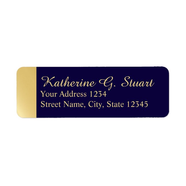 Navy Blue und Gold Moderne Elegant (Vorne)