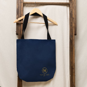 Navy Blue und Gold Monogram