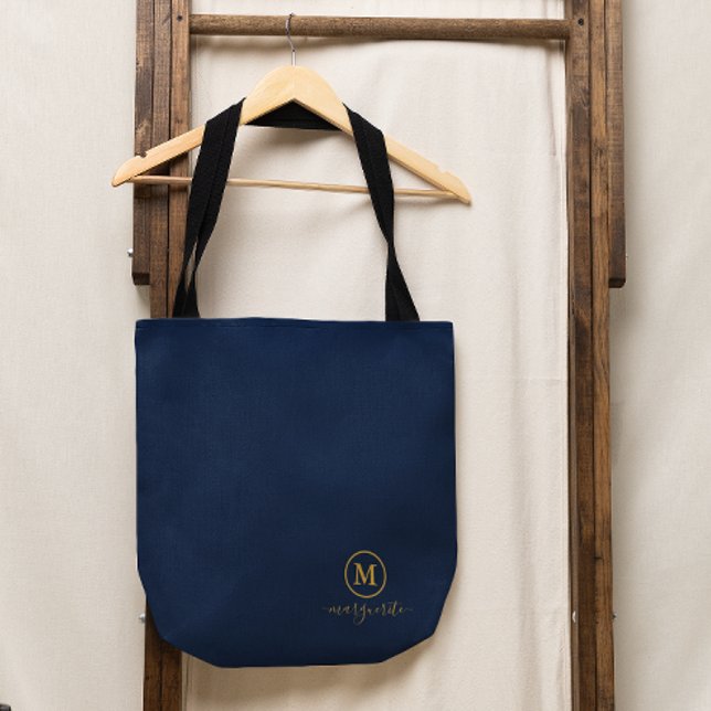 Navy Blue und Gold Monogram (Von Creator hochgeladen)