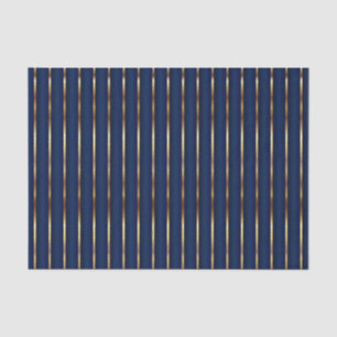 Navy Blue und Gold Streifen Seidenpapier