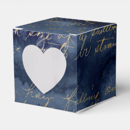 Navy Blue und Gold Vintag Calligraphy Geschenkschachtel