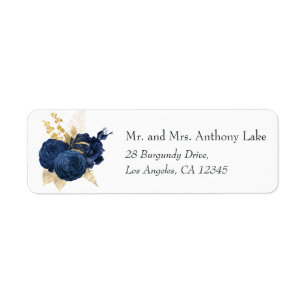 Navy Blue und Gold Vintag Shabby Rose Hochzeit