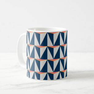 Navy Blue und Gray Geometric Kaffeetasse