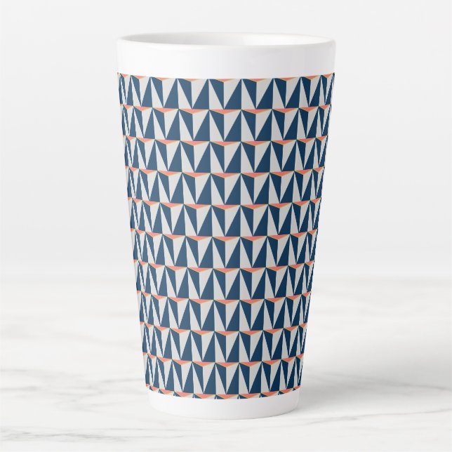 Navy Blue und Gray Geometric Milchtasse (Vorderseite)