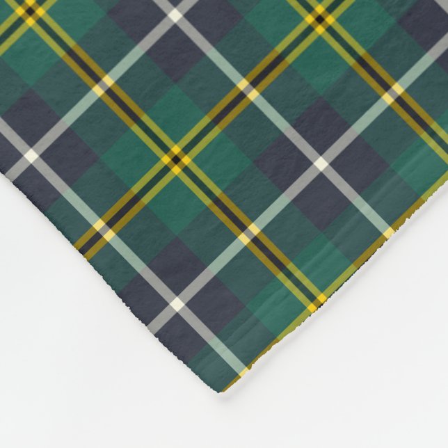 Navy Blue und Green Clan Turnbull Jagd Tartan Fleecedecke (Ecke)