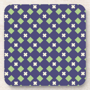 Navy Blue und Green Mosaik Getränkeuntersetzer
