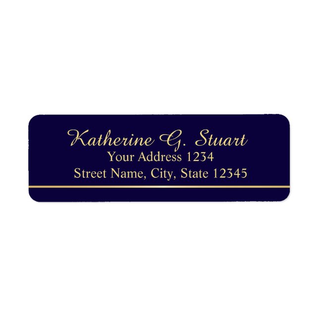Navy Blue und Imitate Gold Foil Elegantes Skript (Vorne)