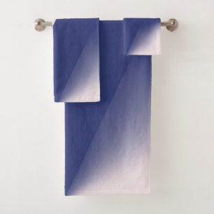 Navy Blue und Pink Diagonal Color Block Ombre Badhandtuch Set
