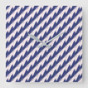 Navy Blue und Pink Diagonal Color Block Ombre Zig Quadratische Wanduhr